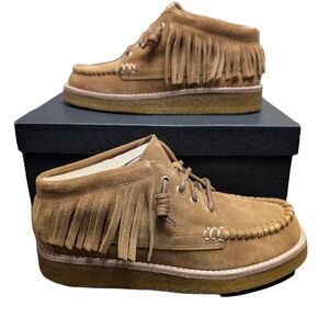 Sperry X Rebecca Minkoff Suede Tan Frienge Chukka Ankle Boots with Fringe 7M New